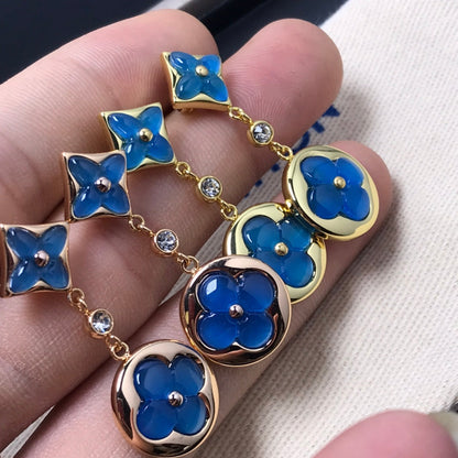 [Sophire Jewelry ]STAR AND SUN AGATE DIAMOND EARRINGS