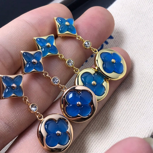 [Sophire]STAR AND SUN AGATE DIAMOND EARRINGS