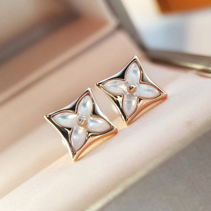 [Sophire Jewelry ]STAR MOP PINK GOLD EARRINGS