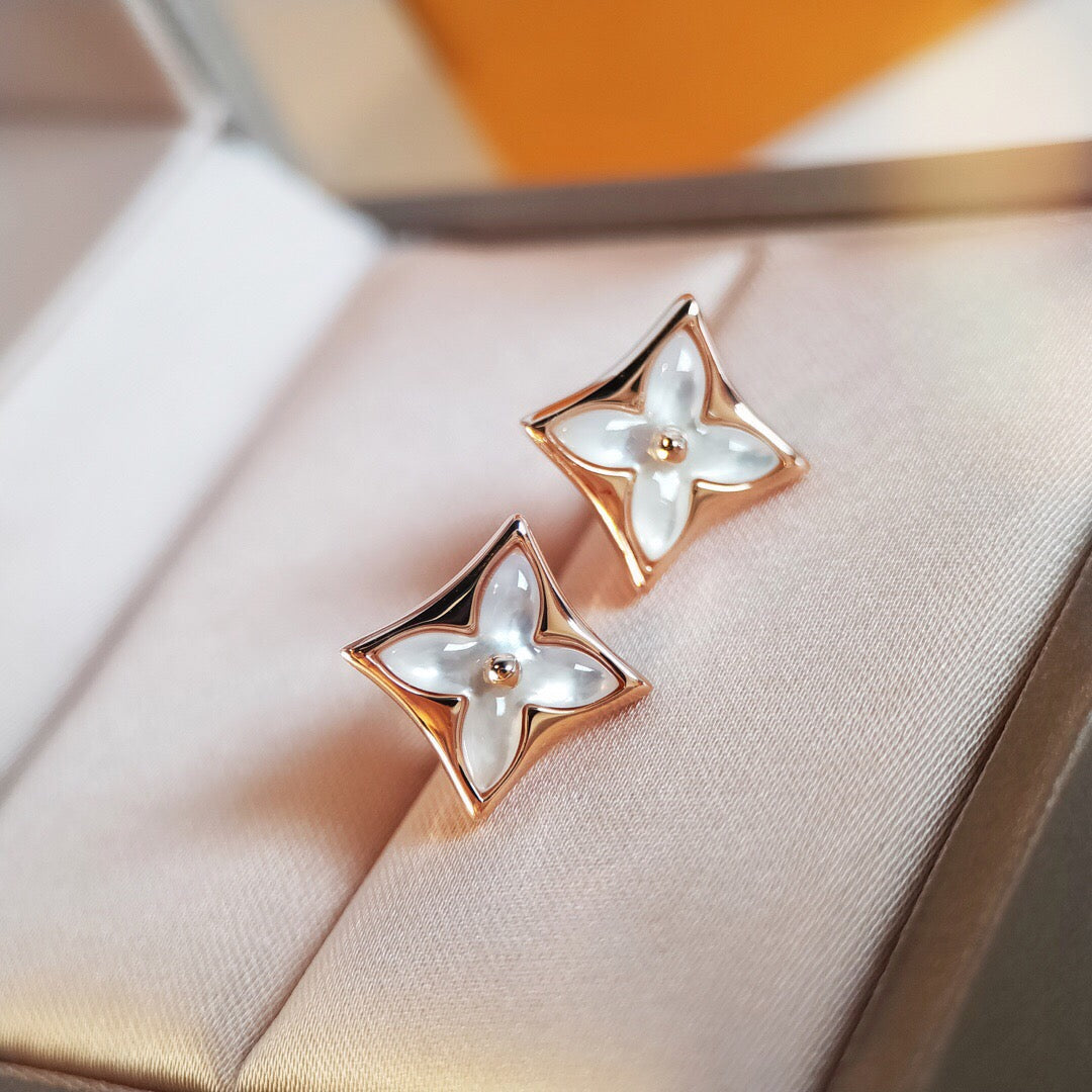 [Sophire Jewelry ]STAR MOP PINK GOLD EARRINGS
