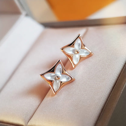 [Sophire Jewelry ]STAR MOP PINK GOLD EARRINGS