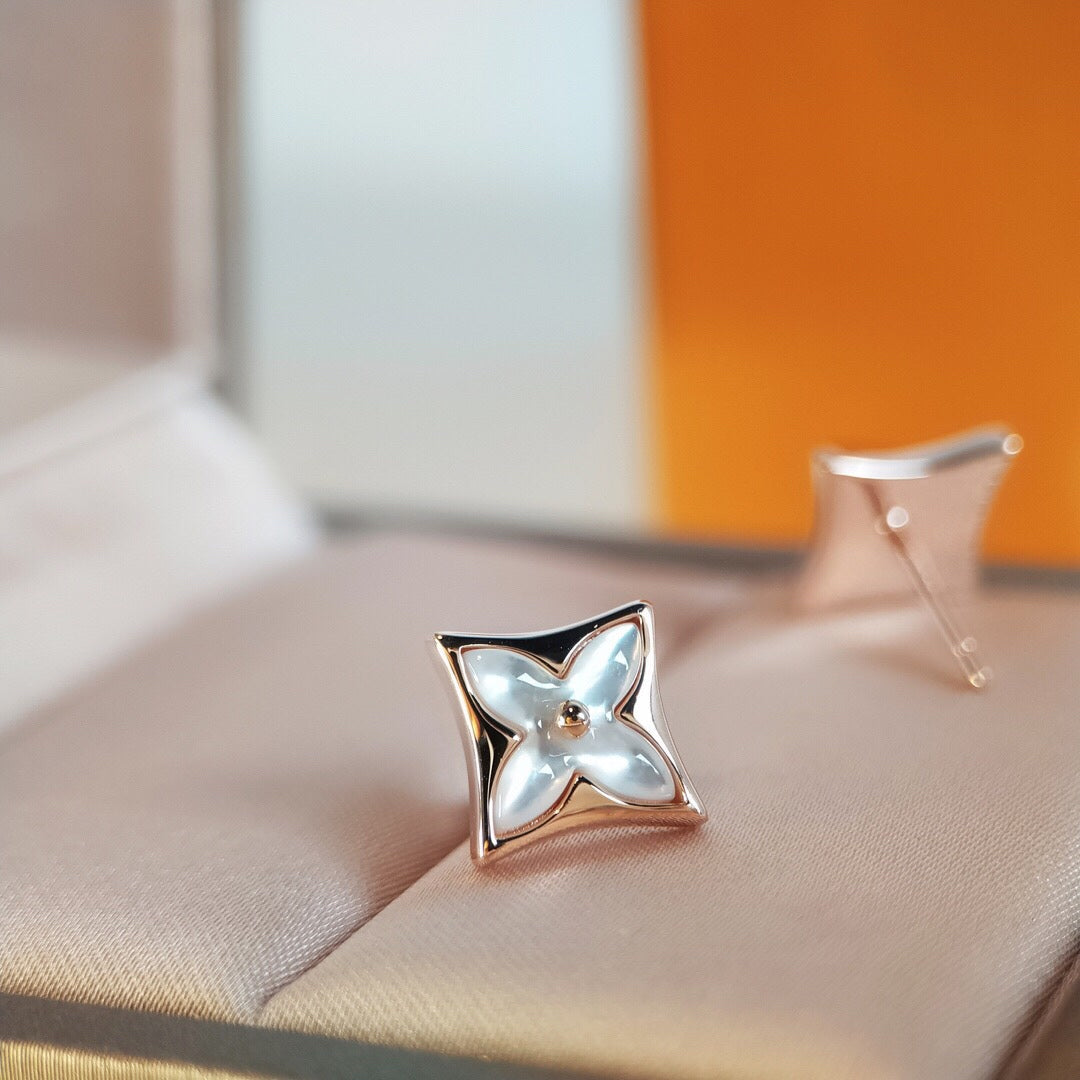 [Sophire Jewelry ]STAR MOP PINK GOLD EARRINGS