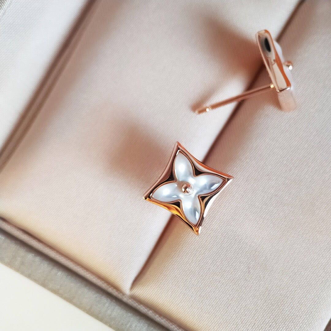 [Sophire Jewelry ]STAR MOP PINK GOLD EARRINGS