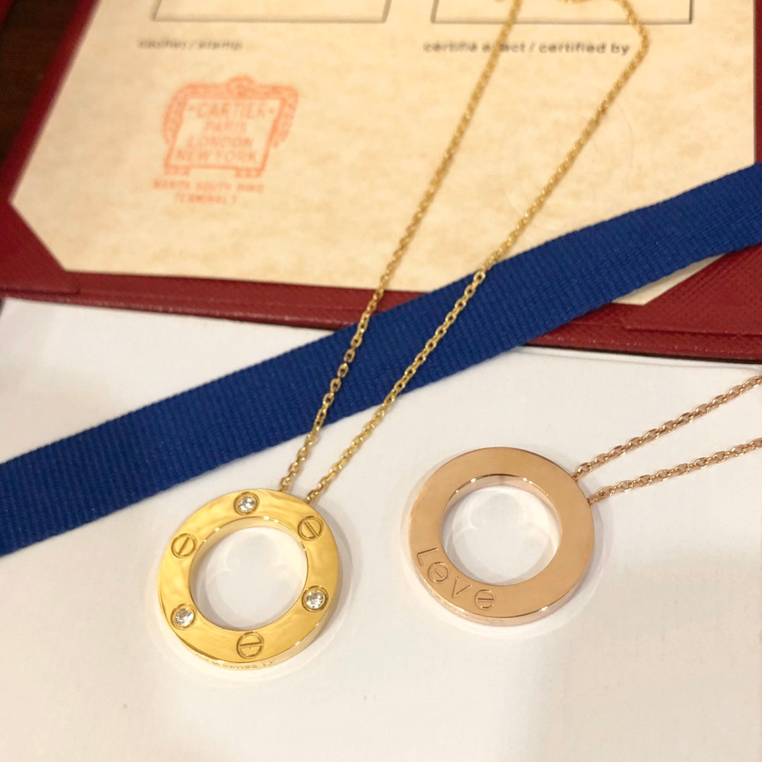 [Sophire Jewelry ]LOVE NECKLACE 16MM 3 DIAMONDS