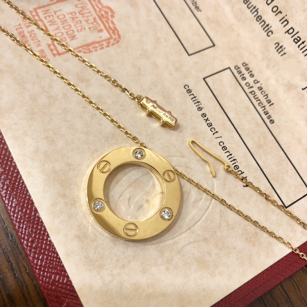 [Sophire Jewelry ]LOVE NECKLACE 16MM 3 DIAMONDS