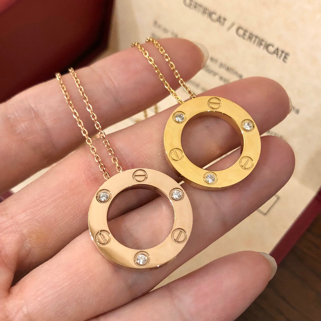 [Sophire Jewelry ]LOVE NECKLACE 16MM 3 DIAMONDS