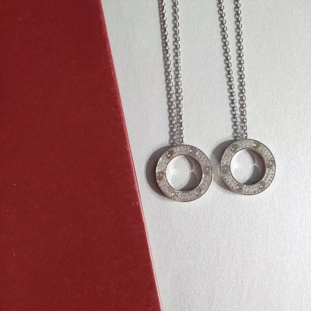 [Sophire Jewelry ]LOVE NECKLACE ADJUSTABLE SILVER