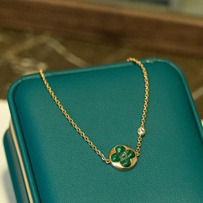 [Sophire Jewelry ]SUN MALACHITE 1 DIAMOND PINK GOLD BRACELET