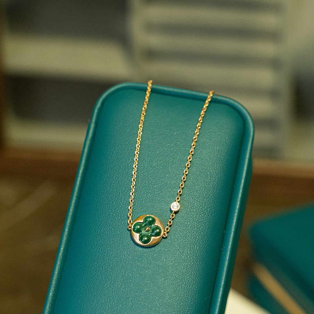 [Sophire Jewelry ]SUN MALACHITE 1 DIAMOND PINK GOLD BRACELET
