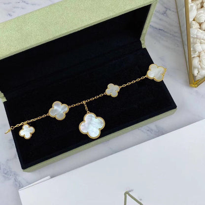 [Sophire Jewelry ]MAGIC CLOVER MOP GOLD BRACELET 5 MOTIFS