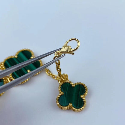 [Sophire Jewelry ]MAGIC CLOVER MALACHITE GOLD BRACELET 5 MOTIFS