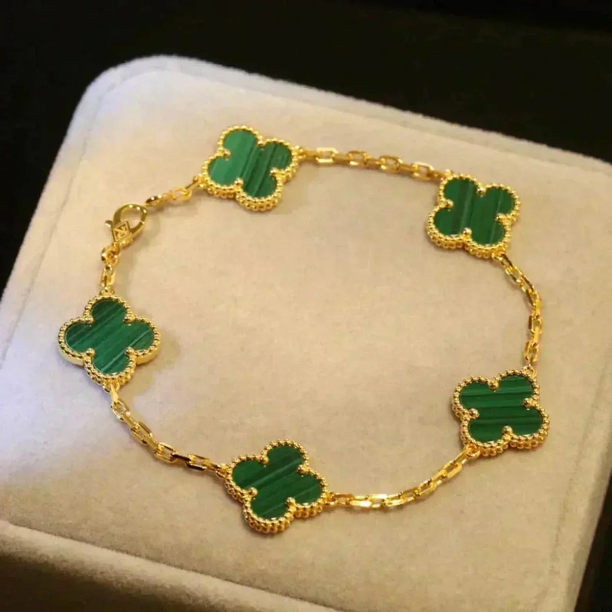 [Sophire Jewelry ] CLOVER 5 MOTIF MALACHITE BRACELET COLLECTION