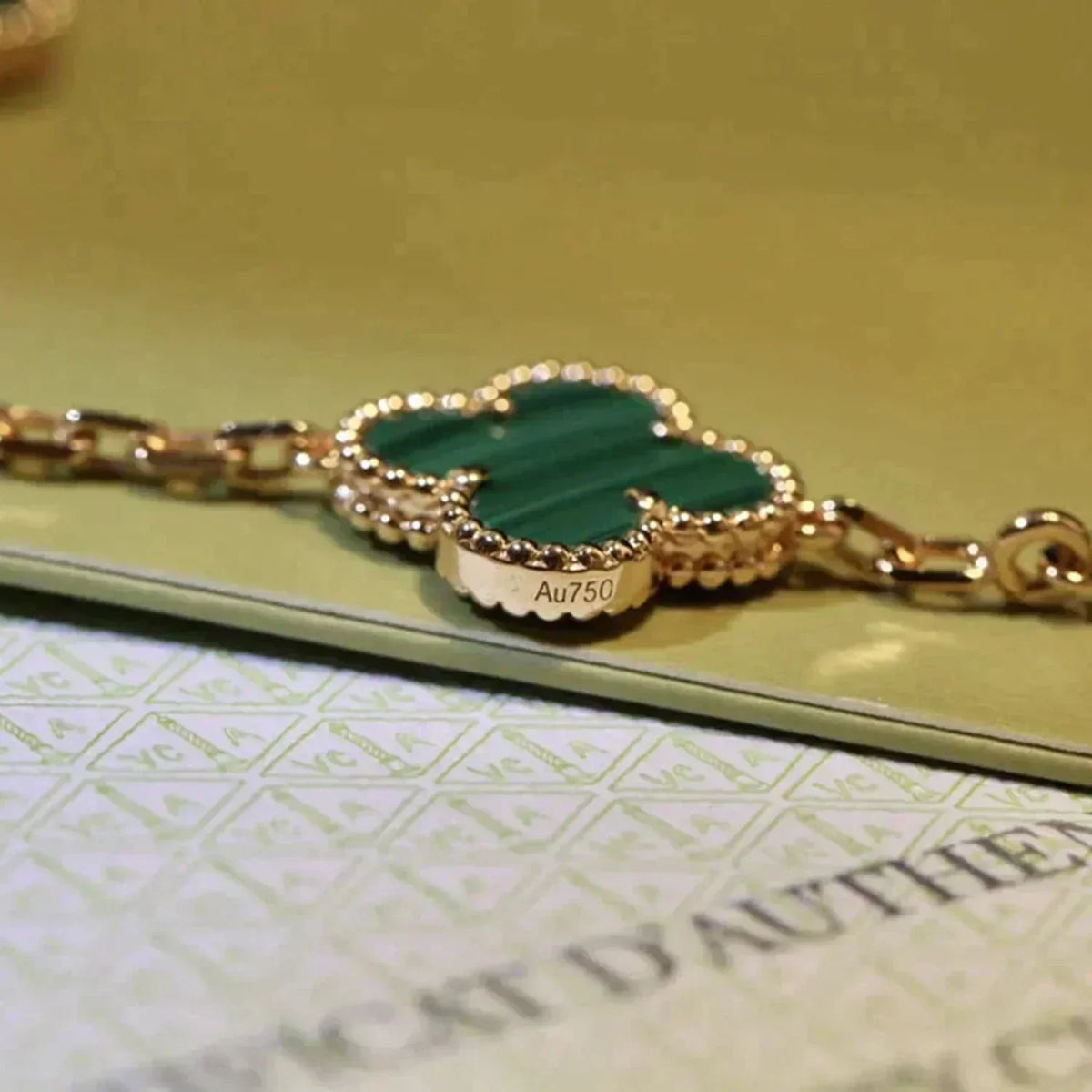 [Sophire Jewelry ] CLOVER 5 MOTIF MALACHITE BRACELET COLLECTION