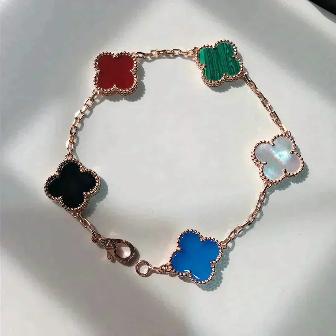 [Sophire Jewelry ]CLOVER 5 MOTIFS MULTICOLOR BRACELET
