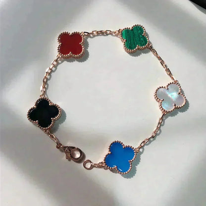 [Sophire Jewelry ]CLOVER 5 MOTIFS MULTICOLOR BRACELET