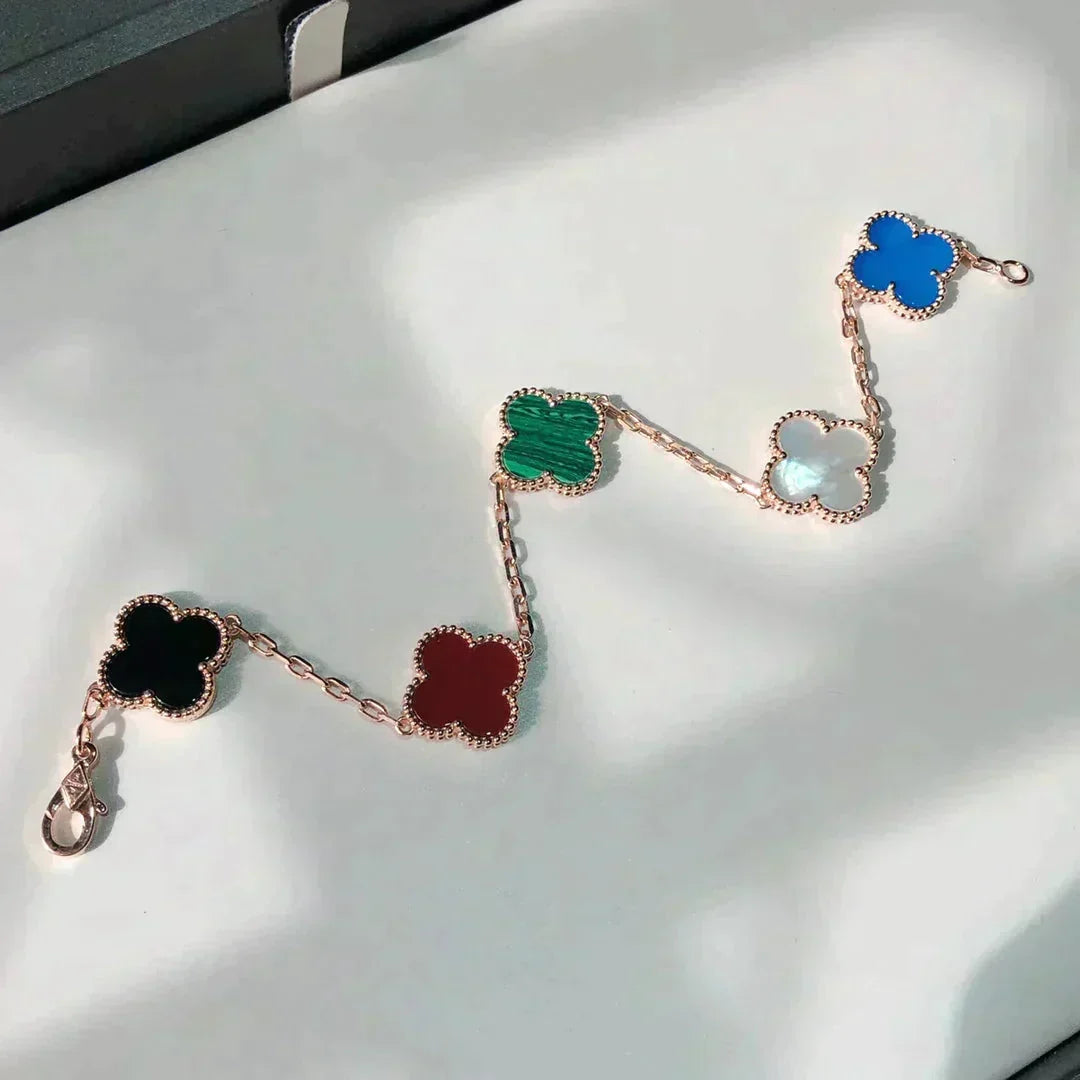 [Sophire Jewelry ]CLOVER 5 MOTIFS MULTICOLOR BRACELET