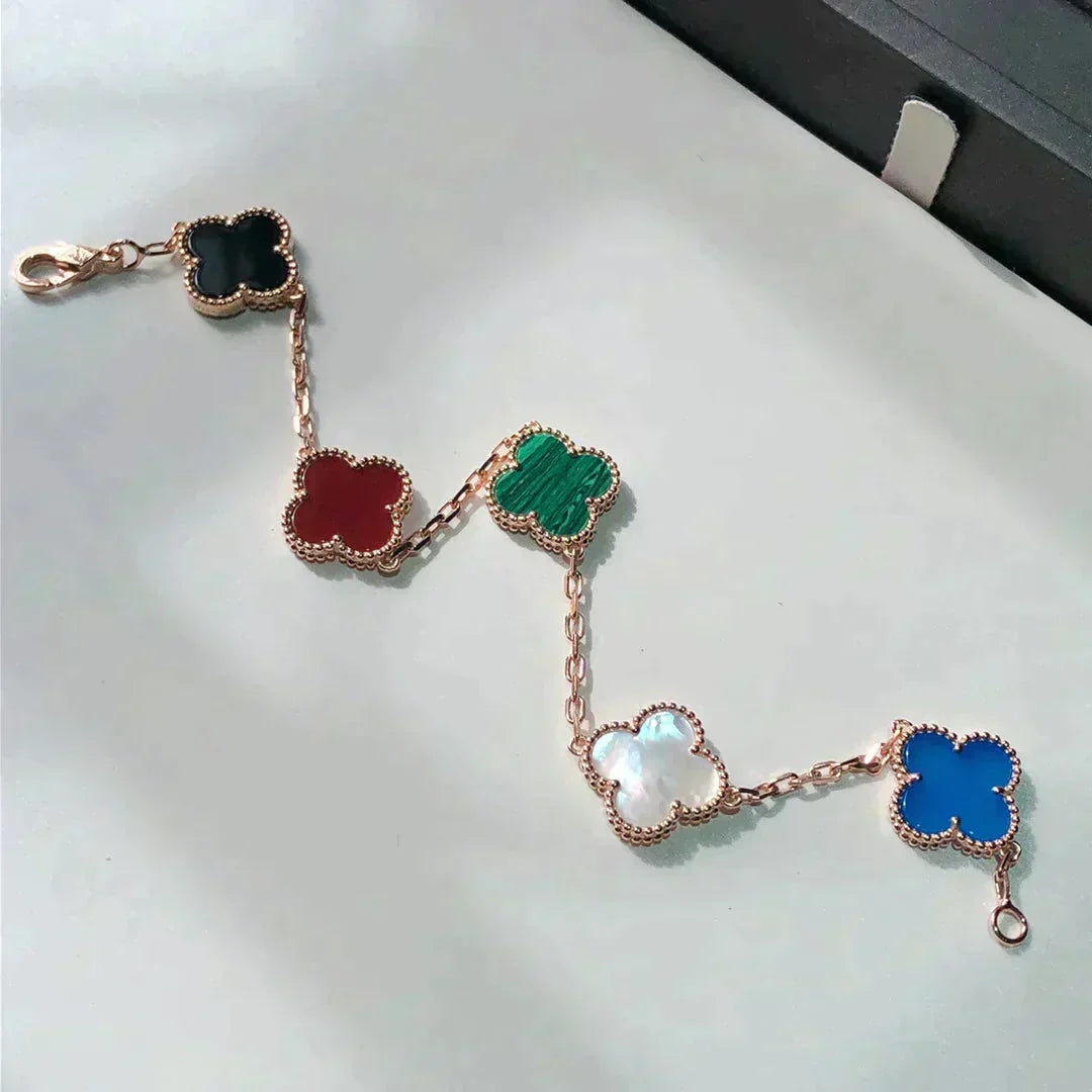 [Sophire Jewelry ]CLOVER 5 MOTIFS MULTICOLOR BRACELET