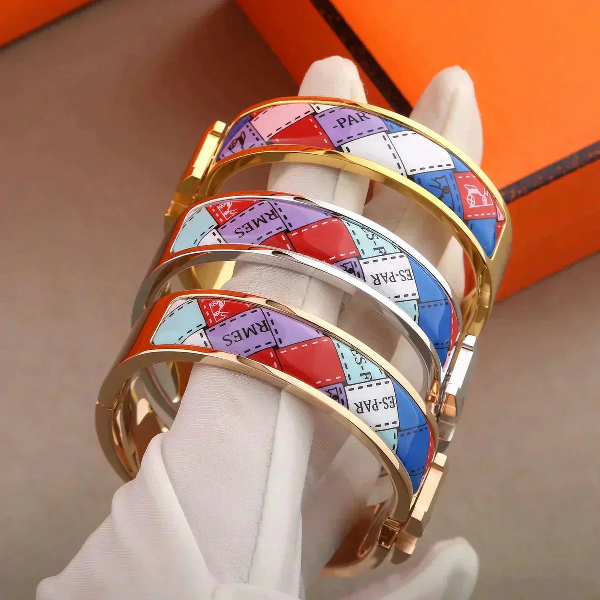[Sophire Jewelry ]H BRACELET DOTTED BORDER 12MM