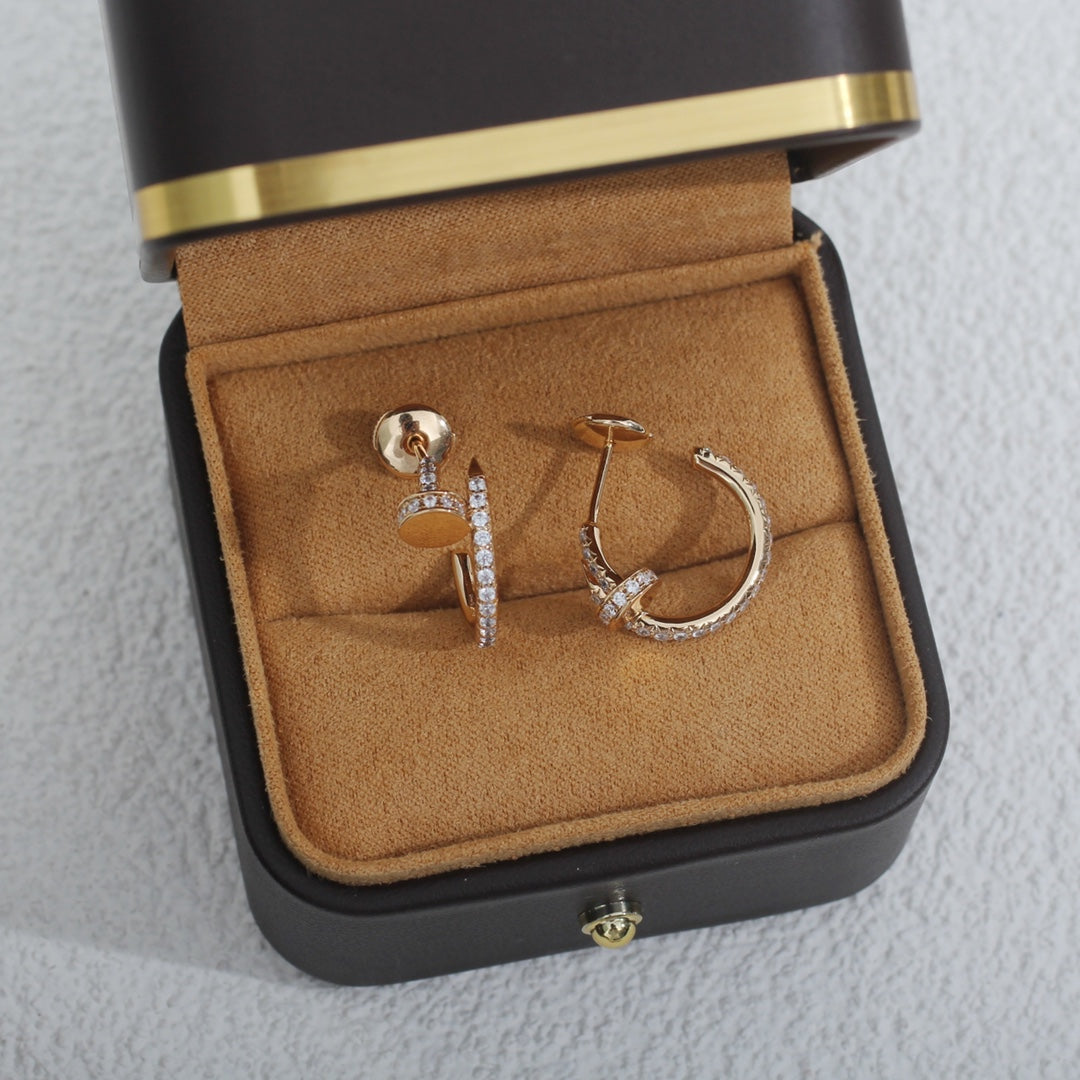 [Sophire Jewelry ]JUSTE EARRINGS 12.75MM PINK GOLD DIAMOND