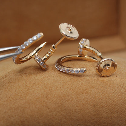 [Sophire Jewelry ]JUSTE EARRINGS 12.75MM PINK GOLD DIAMOND
