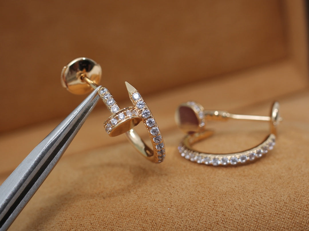 [Sophire Jewelry ]JUSTE EARRINGS 12.75MM PINK GOLD DIAMOND