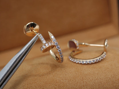 [Sophire Jewelry ]JUSTE EARRINGS 12.75MM PINK GOLD DIAMOND