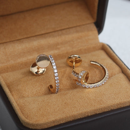 [Sophire Jewelry ]JUSTE EARRINGS 12.75MM PINK GOLD DIAMOND