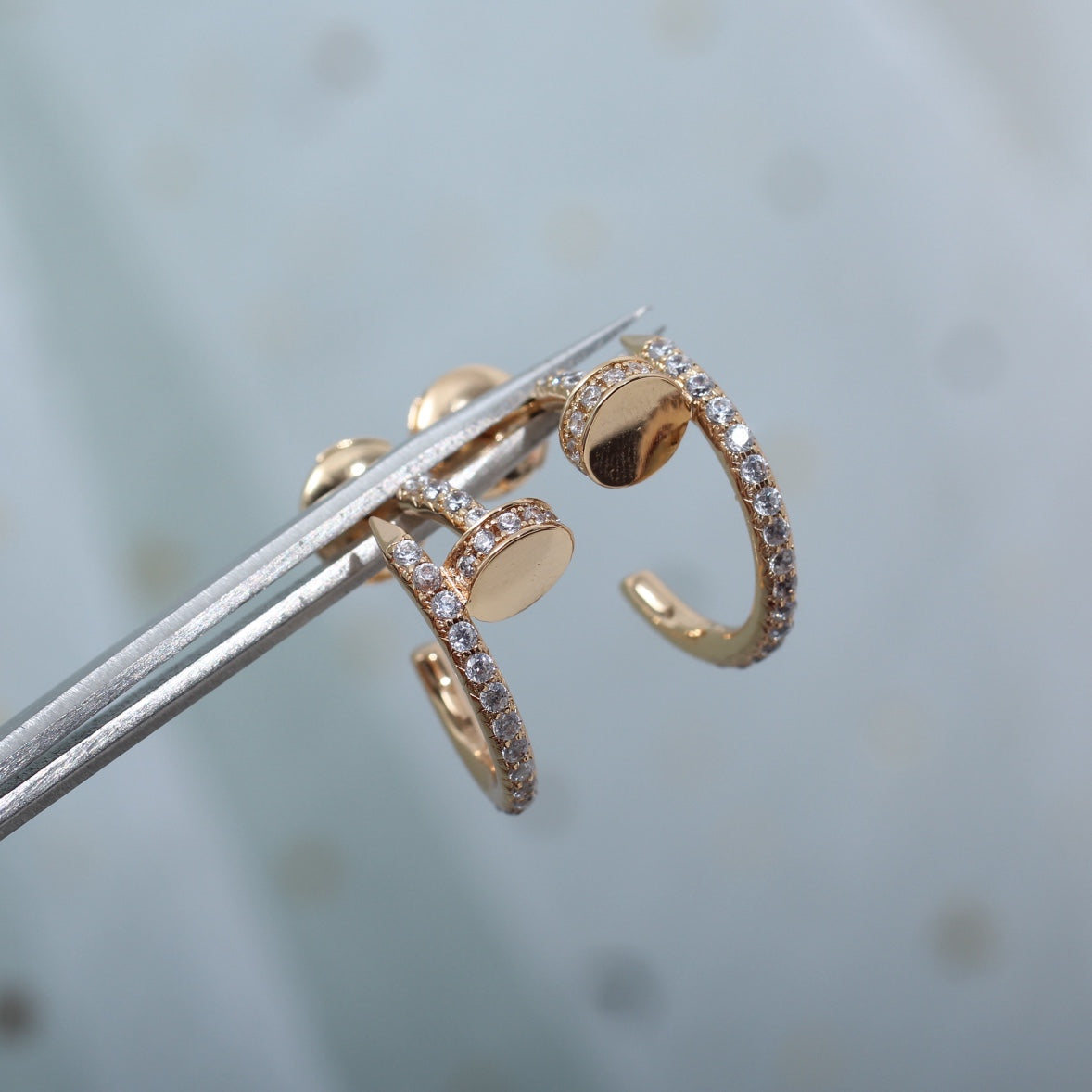 [Sophire Jewelry ]JUSTE EARRINGS 12.75MM PINK GOLD DIAMOND