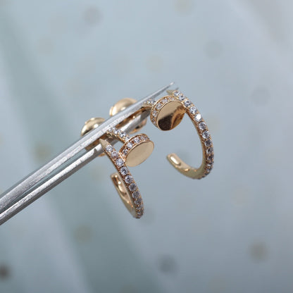 [Sophire Jewelry ]JUSTE EARRINGS 12.75MM PINK GOLD DIAMOND