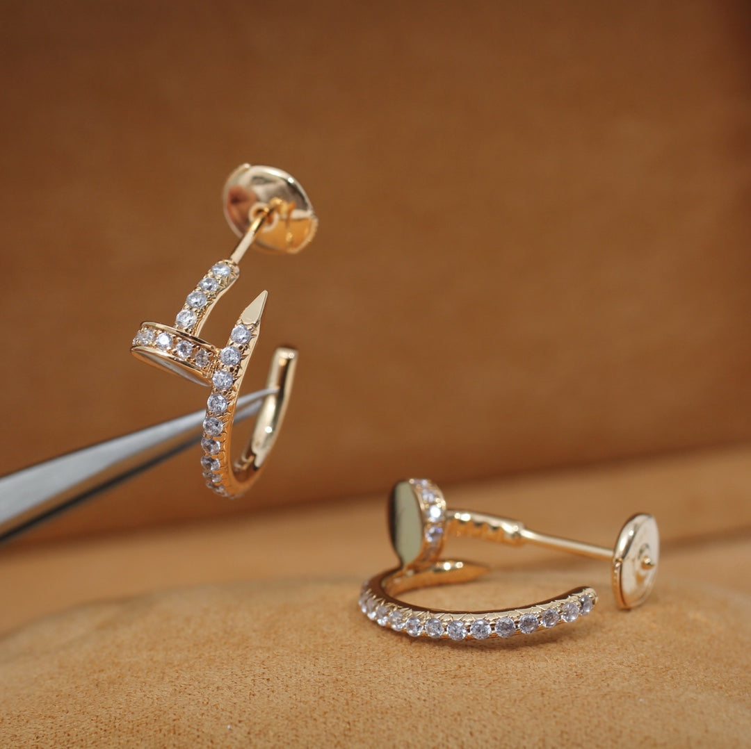 [Sophire Jewelry ]JUSTE EARRINGS 12.75MM PINK GOLD DIAMOND