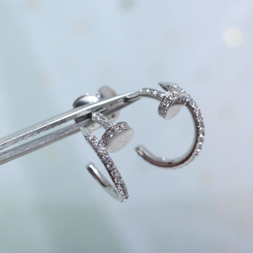 [Sophire Jewelry ]JUSTE EARRINGS 12.75MM SILVER DIAMOND