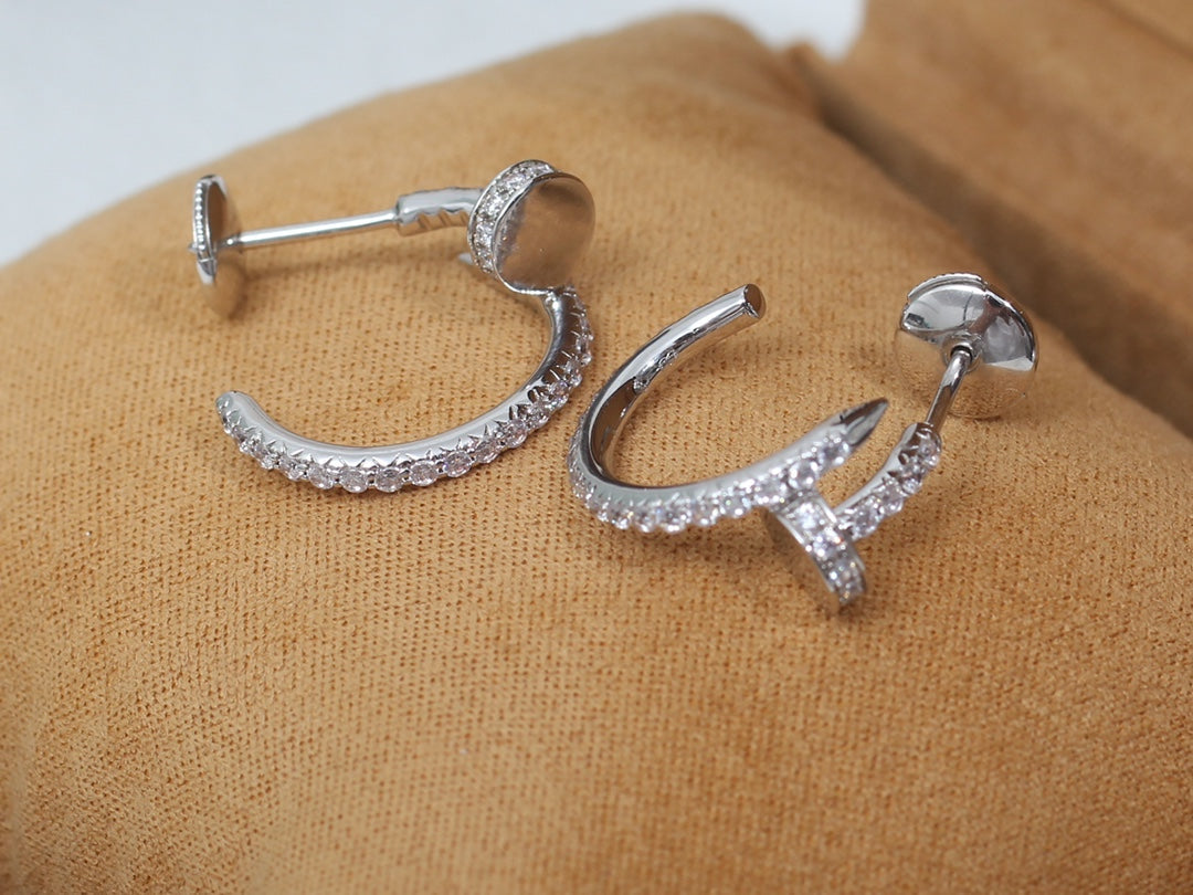 [Sophire Jewelry ]JUSTE EARRINGS 12.75MM SILVER DIAMOND
