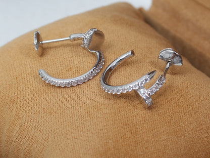 [Sophire Jewelry ]JUSTE EARRINGS 12.75MM SILVER DIAMOND