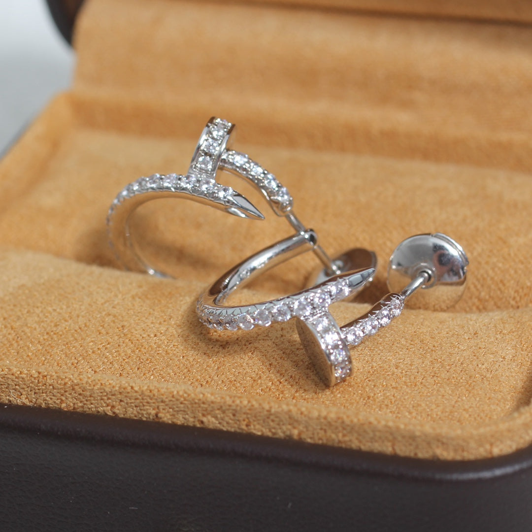 [Sophire Jewelry ]JUSTE EARRINGS 12.75MM SILVER DIAMOND
