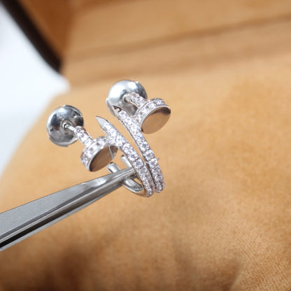 [Sophire Jewelry ]JUSTE EARRINGS 12.75MM SILVER DIAMOND