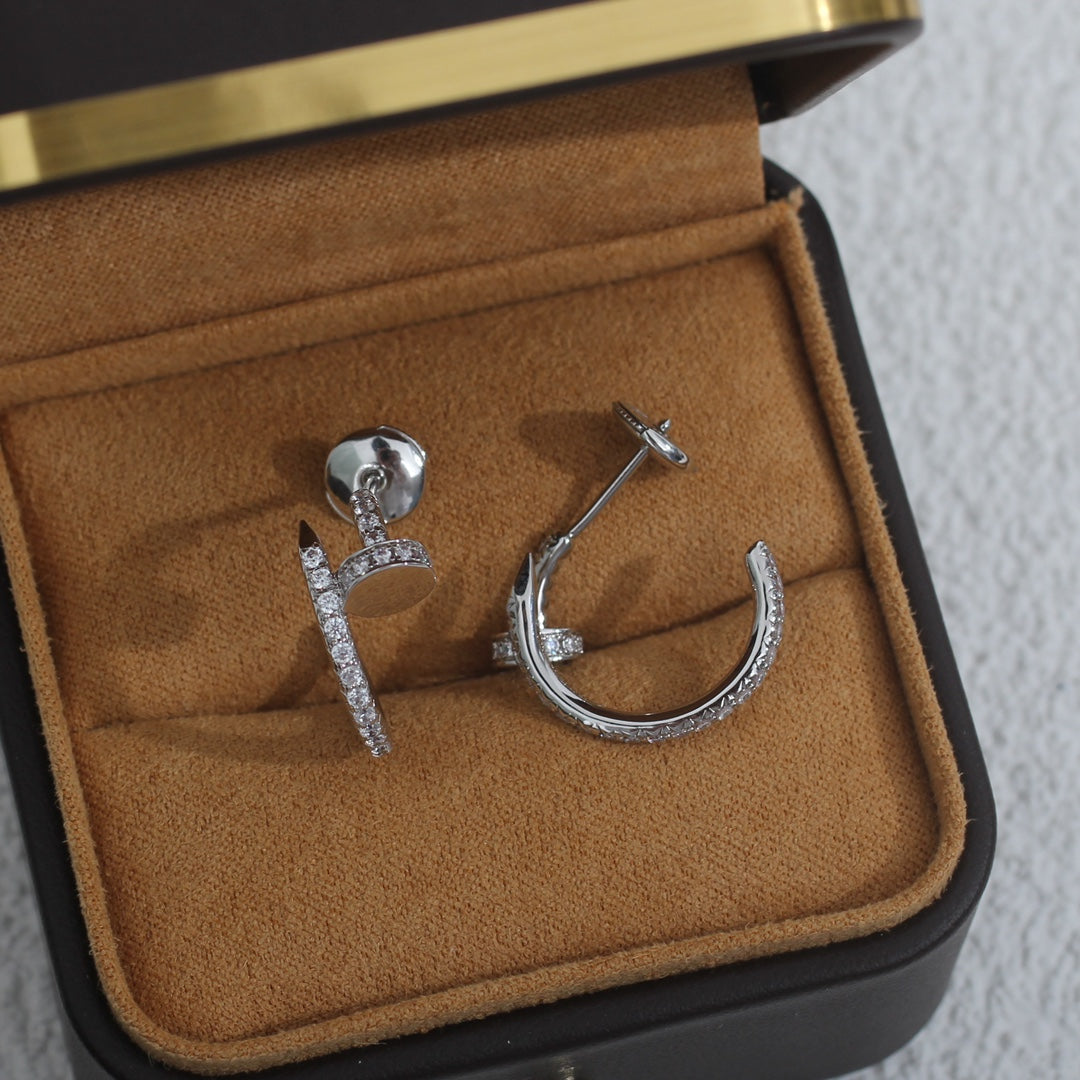 [Sophire Jewelry ]JUSTE EARRINGS 12.75MM SILVER DIAMOND