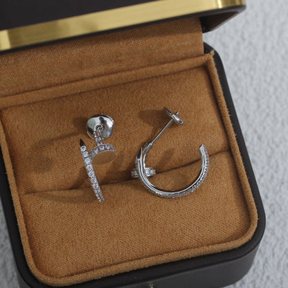 [Sophire Jewelry ]JUSTE EARRINGS 12.75MM SILVER DIAMOND