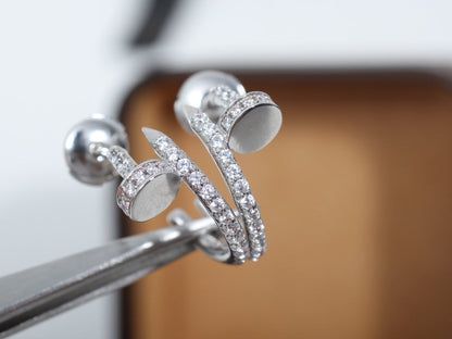 [Sophire Jewelry ]JUSTE EARRINGS 12.75MM SILVER DIAMOND
