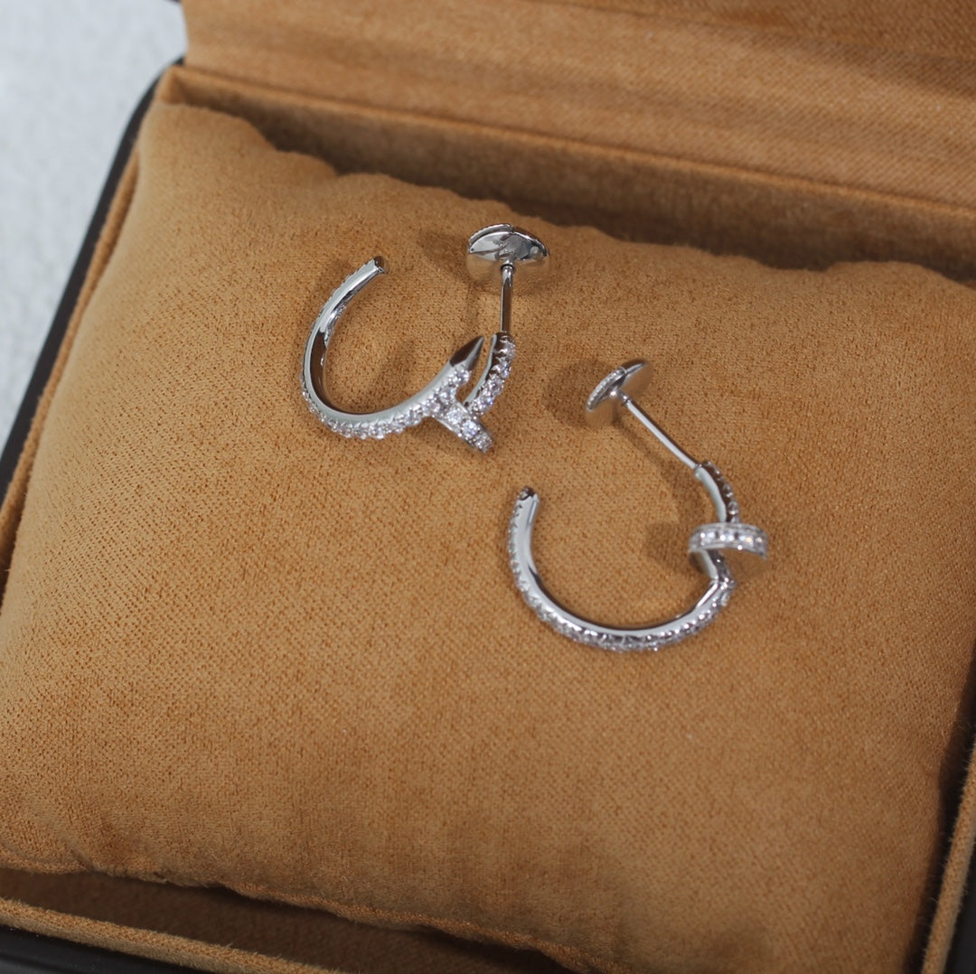 [Sophire Jewelry ]JUSTE EARRINGS 12.75MM SILVER DIAMOND