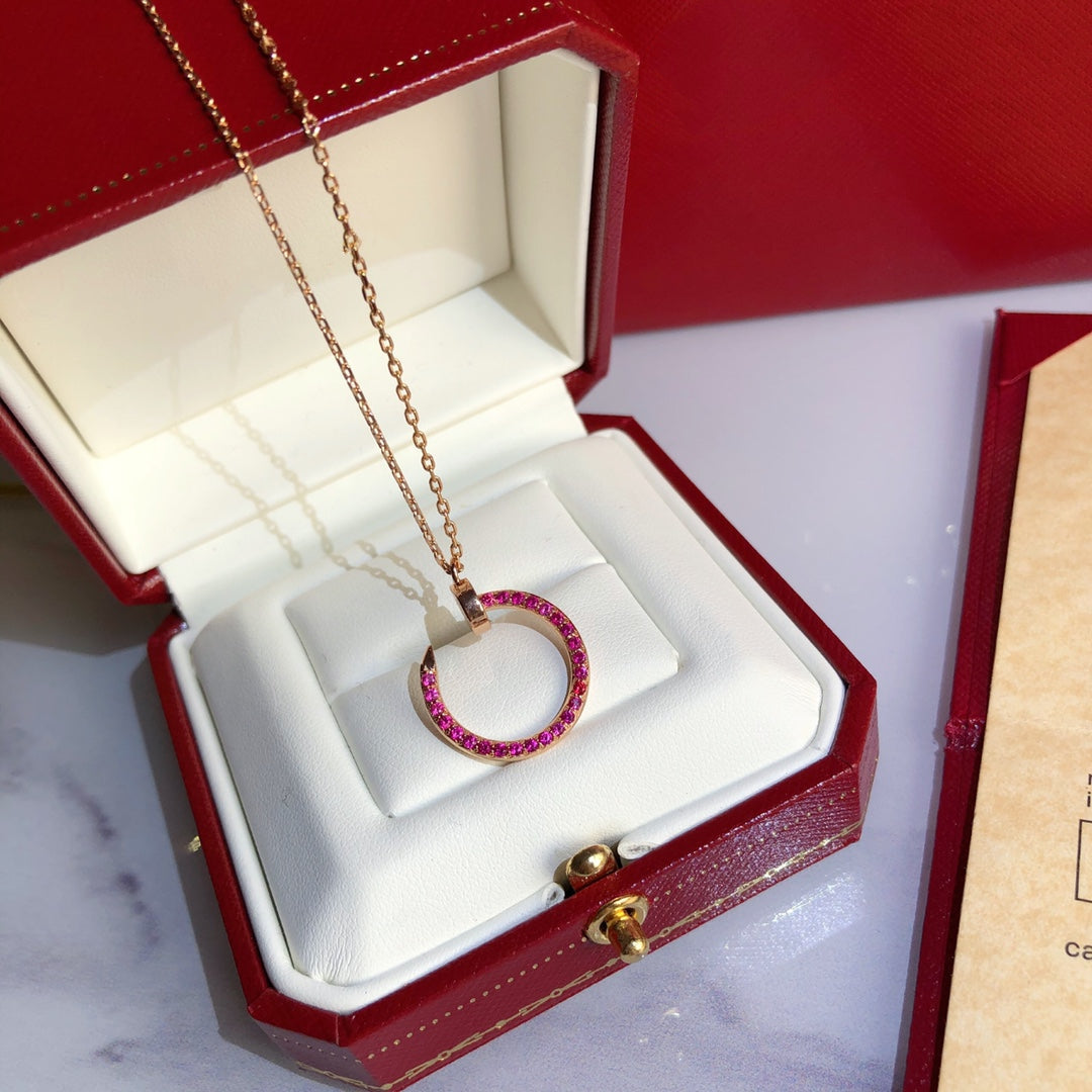 [Sophire Jewelry ]JUSTE NECKLACE GOLD RED DIAMONDS