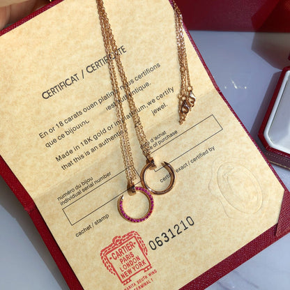 [Sophire Jewelry ]JUSTE NECKLACE GOLD RED DIAMONDS