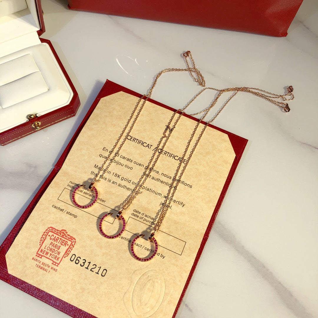 [Sophire Jewelry ]JUSTE NECKLACE GOLD RED DIAMONDS