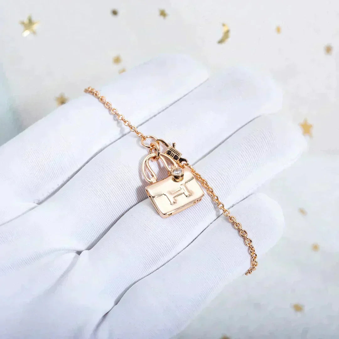 [Sophire Jewelry ]AMULETTE PEDANT ROSE GOLD NECKLACE
