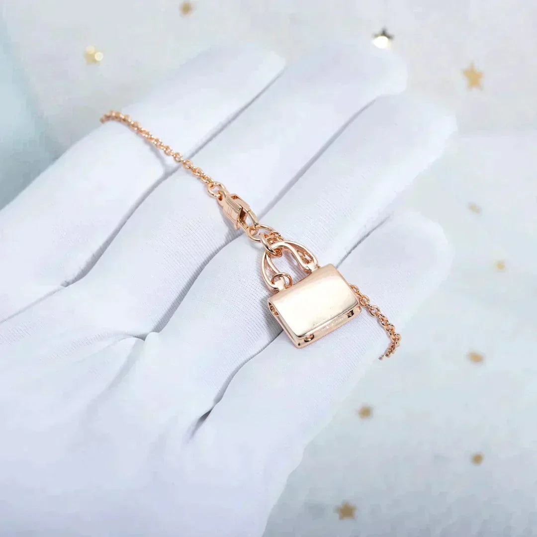 [Sophire Jewelry ]AMULETTE PEDANT ROSE GOLD NECKLACE