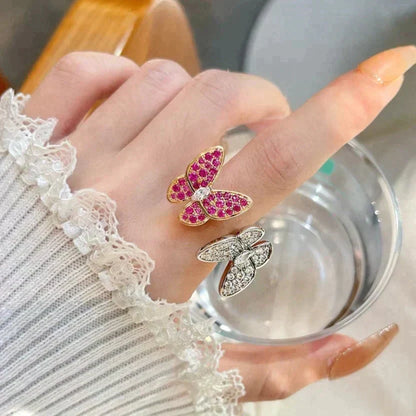 [Sophire Jewelry ]TWIN BUTTERFLY DIAMOND RING
