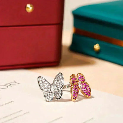 [Sophire Jewelry ]TWIN BUTTERFLY DIAMOND RING