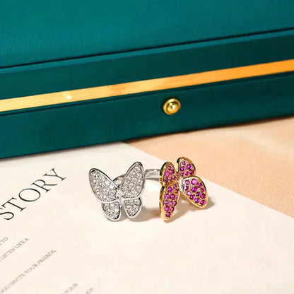 [Sophire Jewelry ]TWIN BUTTERFLY DIAMOND RING