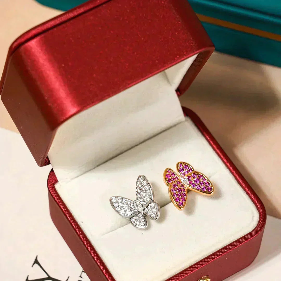 [Sophire Jewelry ]TWIN BUTTERFLY DIAMOND RING