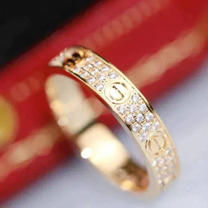 [Sophire Jewelry ]LOVE RING 3.6MM DIAMOND PAVED
