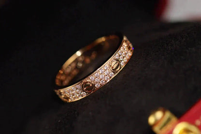 [Sophire Jewelry ]LOVE RING 3.6MM DIAMOND PAVED